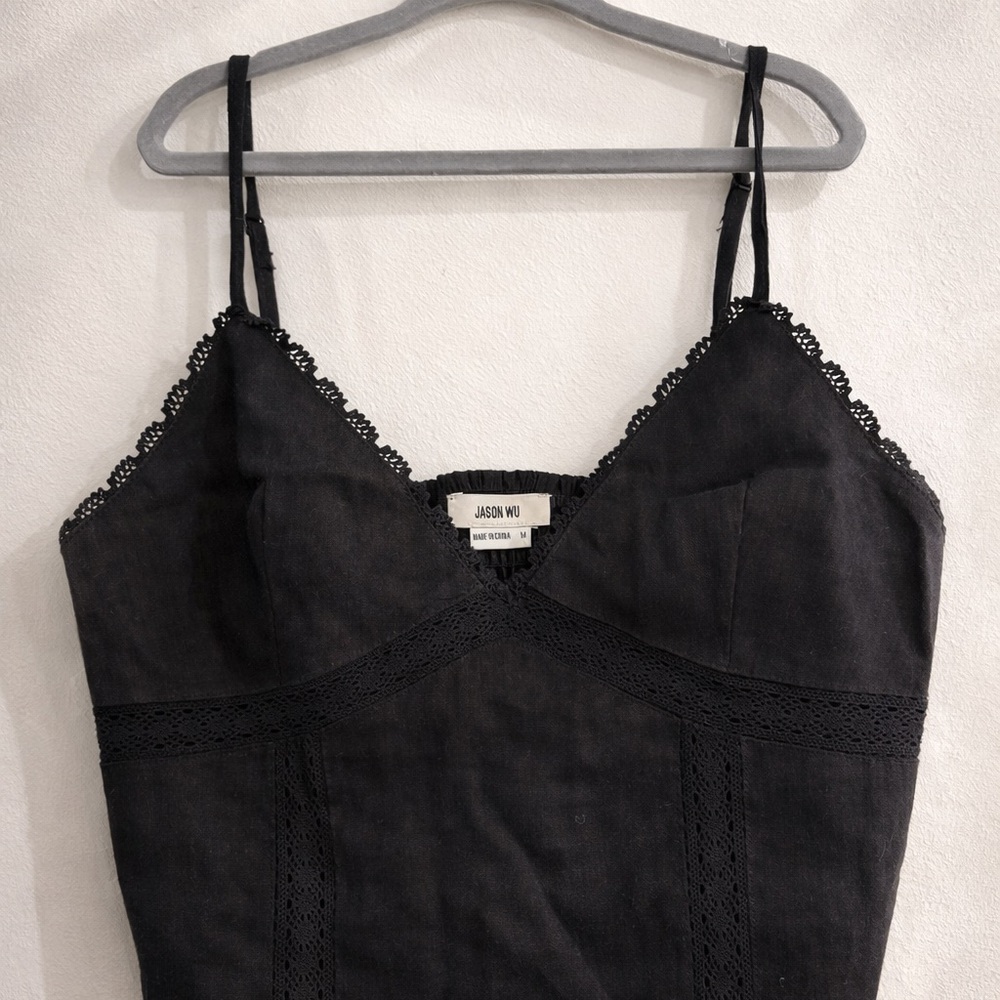 Jason Wu Black Lace Trim Top
